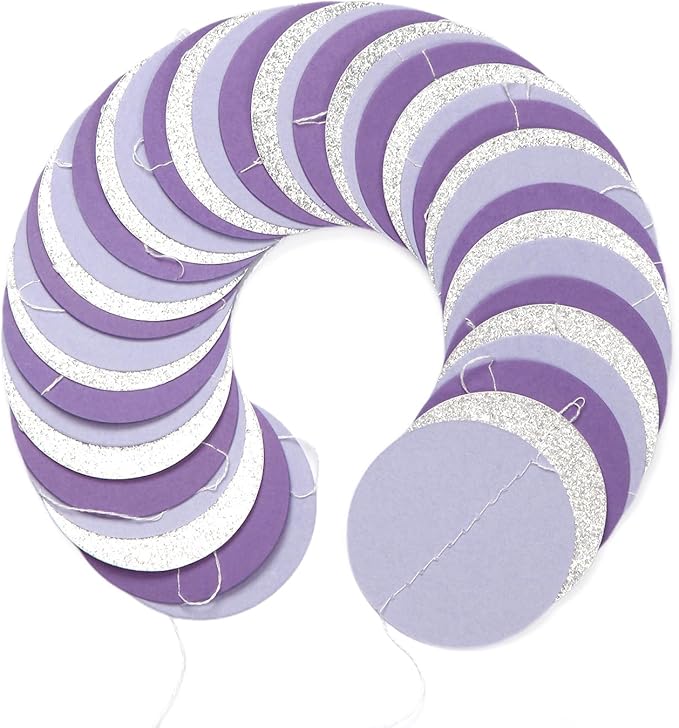 Purple Silver Birthday Party-Decorations Streamers - 52FT Graduation Hanging - Image 3