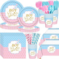 452 Pcs Gender Reveal Party Decorations Include Boy or Girl Paper Plates by Potchen