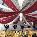 6 Panels Burgundy Wedding Ceiling Drapes 5ftx30ft Ceiling Drapes Chiffon Fabric by fani