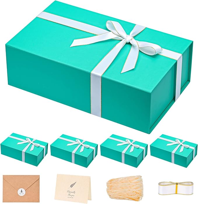 LIFELUM Large Gift Boxes with Lids, 5 Pack 13.85 x 8.35 x 4.45 inch Rectangle by LIFELUM