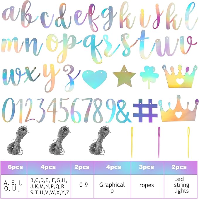 TaoBary 167 Pcs DIY Banner Kit Happy Birthday Glitter Banner Customizable - Image 2