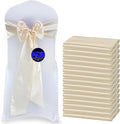 MDS Pack of 50 PCS Satin Chair Sashes Charmeuse Sateen Dining Chair Bows Ribbon by MDS