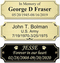 3" W x 1" H Personalized Custom Engraved Brushed Gold Solid Brass Plate Frame by NEMOCI
