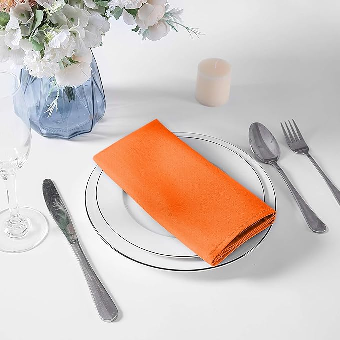Cupuamon Cloth Napkins 20x20 inch Washable Polyester Dinner Napkins Soft Table - Image 5