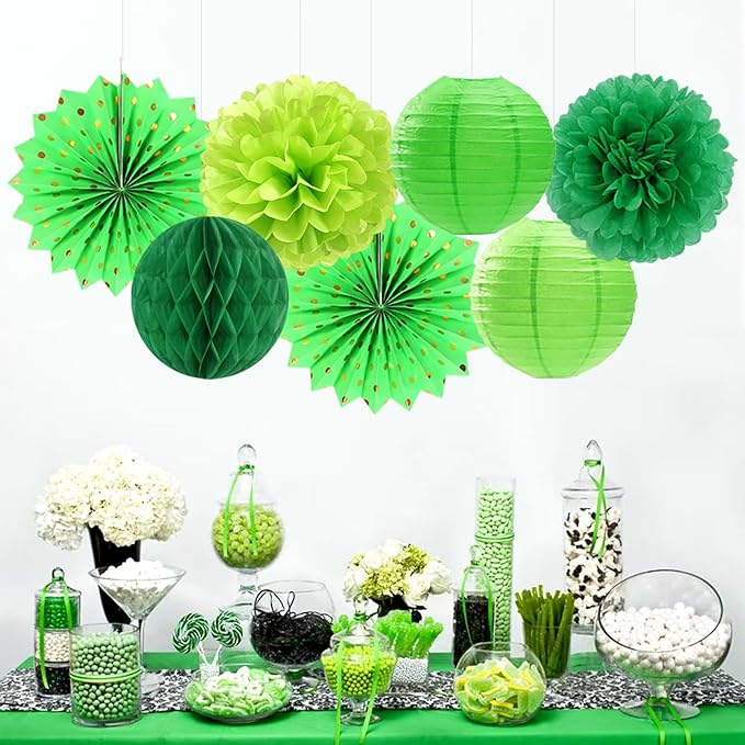 Green Party Decorations Streamers Lanterns - Image 5