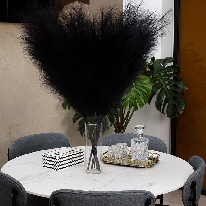 Faux Pampas Grass 6 Stems, Artificial Pampas Grass - Image 7