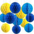 CC wonderland zone 12pcs Blue and Yellow Paper Honeycomb Balls by CC+wonderland+zone
