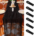 Snowkingdom 6PCS 13 Ft Black Cheesecloth Table Runner, 160 inch Long Cheese by Snowkingdom
