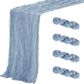 Aktor 4 Pack Dusty Blue Table Runner Boho Cheesecloth Table Runner Semi Sheer by Unknown