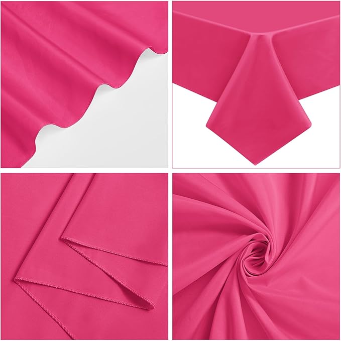 10 Pack Hot Pink Tablecloths for 6 Foot Rectangle Tables 60 x 102 Inch - 6ft - Image 4