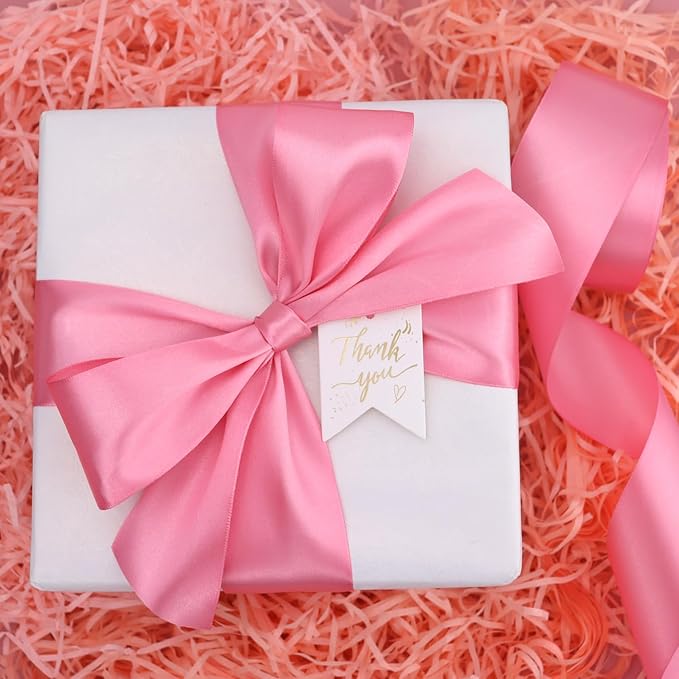 Rose Gold Solid Satin Ribbon 2 Inch 25 Yards Solid Polyester Fabric Ribbon - Image 2