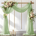 Wedding Arch Draping Fabric 1 Panel 30'' x 18FT Sage Green Sheer Chiffon Arch by LINXTAR