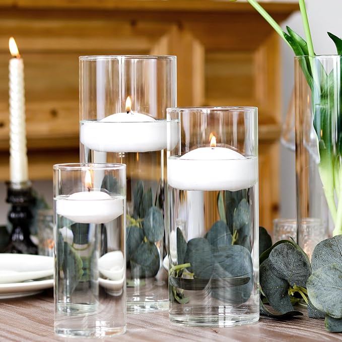 Hurricane Candle Holders 24 PCS Cylinder Flower Vases, Pillar Votives Floating - Image 8