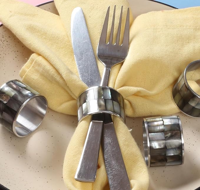 Napkin Rings Set of 8 for Dining Table Decoration Parties Everyday Metal Napkin - Image 8