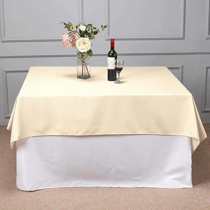Efavormart 70" Square Linens Beige Wholesale Linens Polyester Square Linen by efavormart