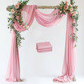Wedding Arch Draping Fabric 3 Panels 28.7" x 20FT Blush Pink Sheer Chiffon by Xiomot