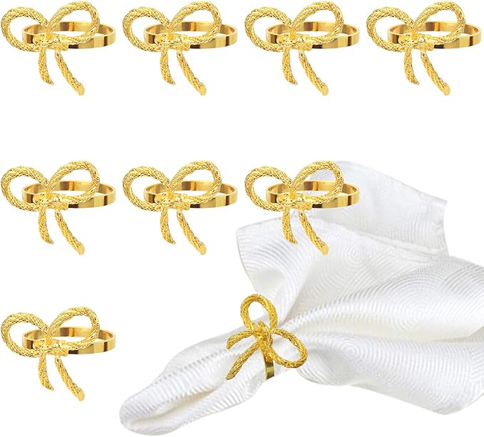 Pack of 12 Napkin Rings Alloy Hollow Out Flower Napkin Holder Dinning Table by BEAVOING