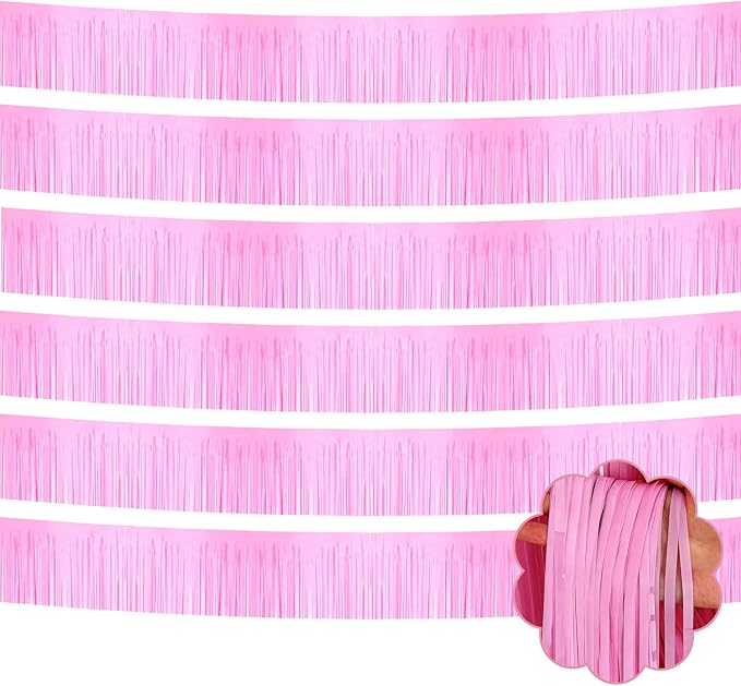 6 Pack 10 Feet Foil Fringe Garland Metallic Tinsel Streamers Banner Wall by Clayghsen