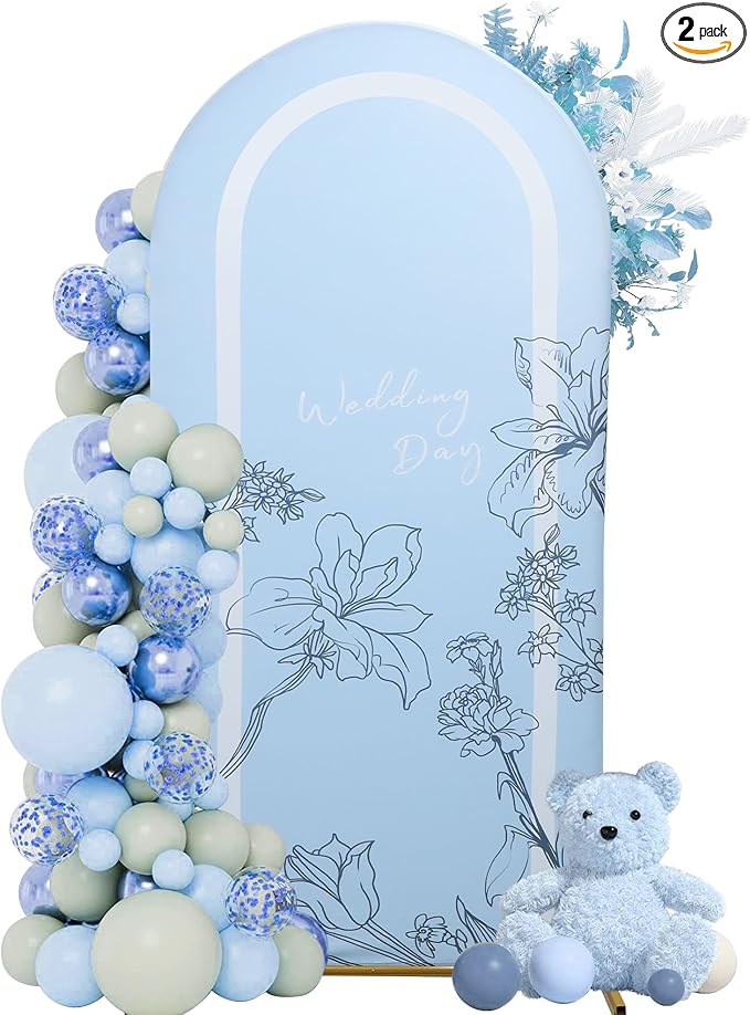 Wedding Arch Cover 6.6FT Spandex Arch Backdrop Cover Stretchy Backdrop by Unknown