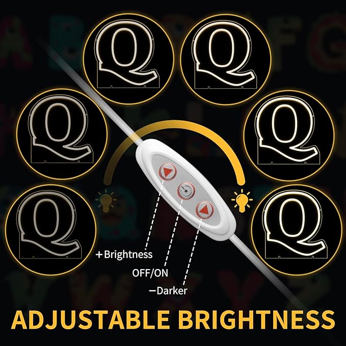 Light Up Letters Q, Led Marquee Letter Lights Neon Sign, 13.9" Height - Image 3