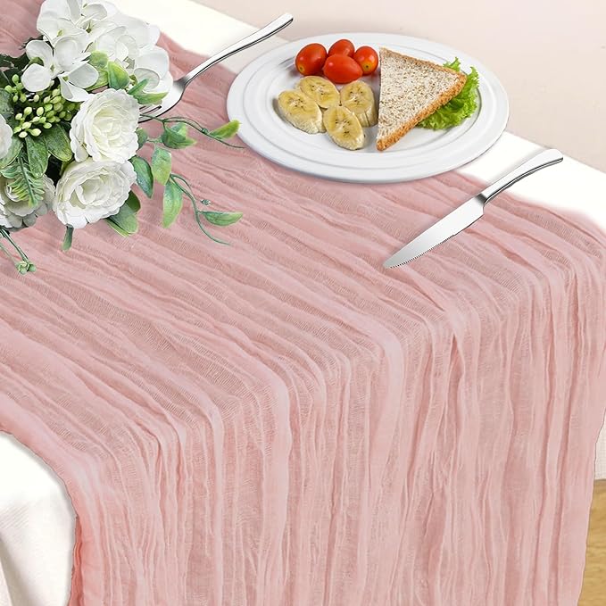 Pink Table Runner, 10Ft 120in Cheesecloth Table Runner, Gauze Rustic Cheese by Unknown
