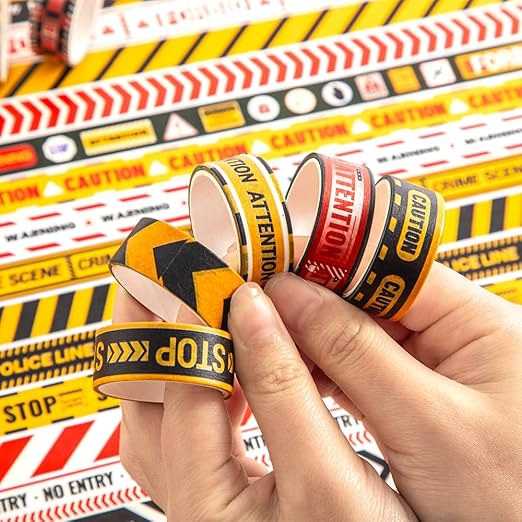 30 Rolls Warning line Theme Washi Tape Set, Writable Decorative Tapes - Image 6