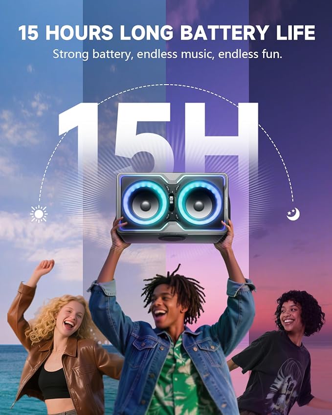 Hotlemon Large Bluetooth Speaker: 240W Peak Powerful Loud Sound - Image 3