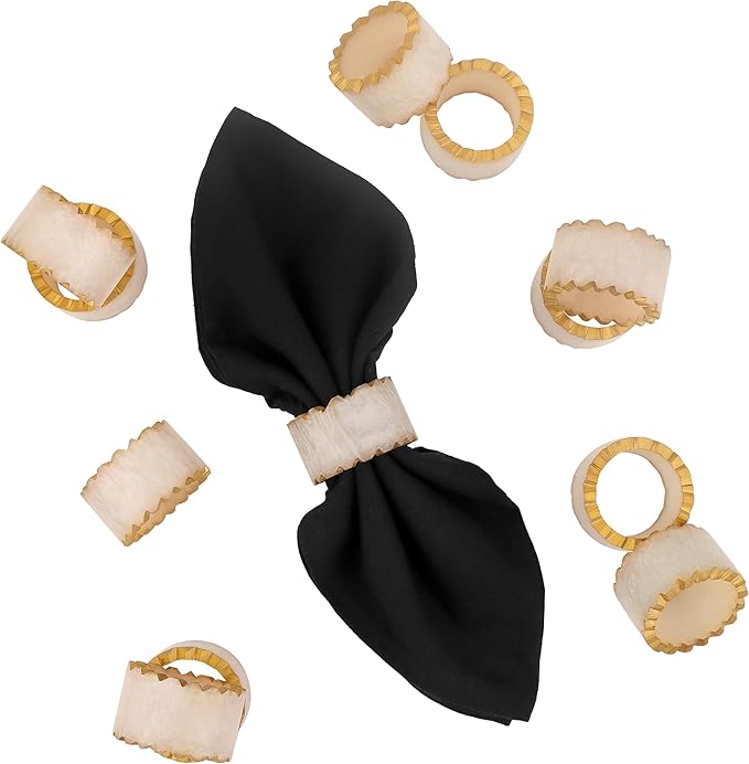 Rustic Epoxy Resin Napkin Rings Set of 6 - Image 8