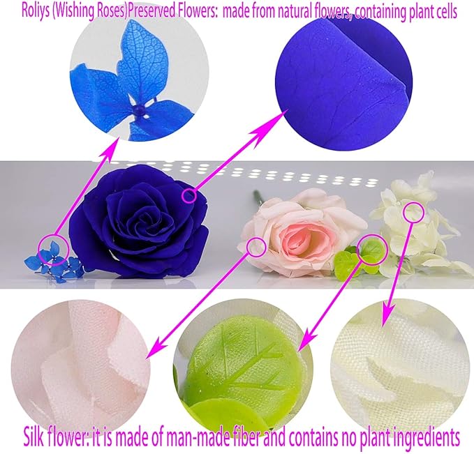 Preserved Real Roses with Colorful Mood Light Wishing Bottle, Eternal - Image 4