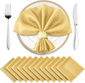 Horbaunal 16 Pack Gold Satin Napkins 20 x 20 Inch, Square Soft Table Dinner by Horbaunal