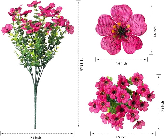 HyeFlora Artificial Flowers for Outdoor Indoor Garden Home Decoration, Faux - Image 2