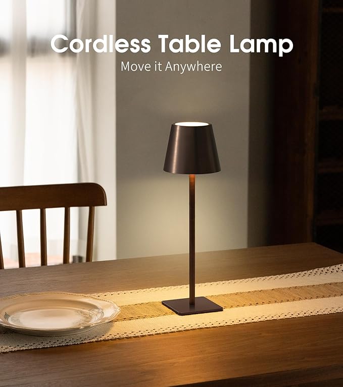 UME 3 Pack Cordless Table Lamp, Battery Operated Lamp - Image 2