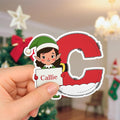 Personalized Christmas Stickers, Custom Name & Elf Waterproof Christmas Gift by calliemoment