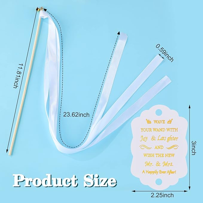 Junkin 100 Pcs Wedding Wands Streamers - Image 2