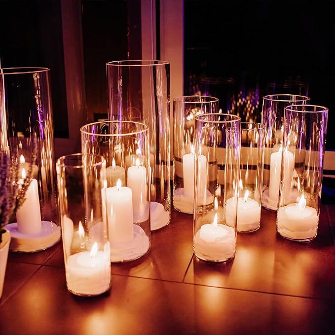Hurricane Candle Holders 24 PCS Cylinder Flower Vases, Pillar Votives Floating - Image 6