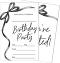 SIXEIGHT Black Bow Birthday Invitations, 20 Party Invitations by SIXEIGHT