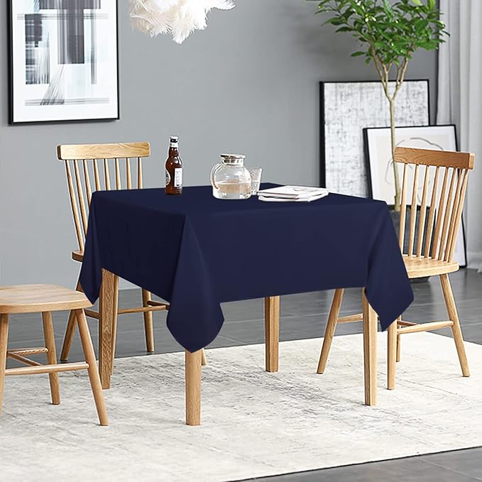sancua 2 Pack Navy Tablecloth 54 x 54 Inch, Stain and Wrinkle Resistant Square - Image 2