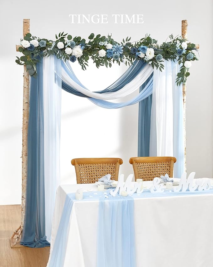 TINGE TIME 3 Panels Wedding Arch Draping Fabric, Wedding Arch Drapes - Image 4