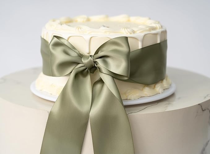 Sage Green Satin Ribbon 2.5 Inch Double-Faced Ribbons 25 Yards - Image 5