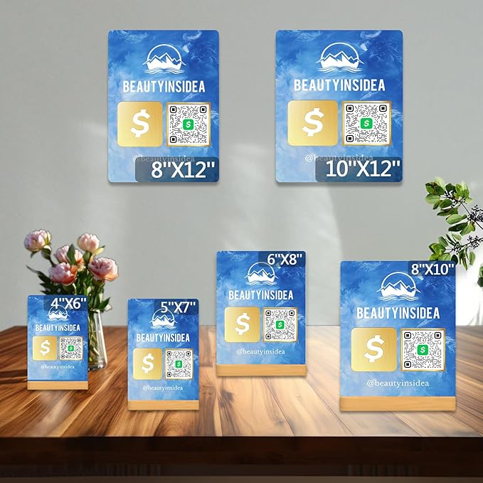 Personalized Custom Metal QR Code Sign Venmo Cashapp Scan to Pay - Image 5