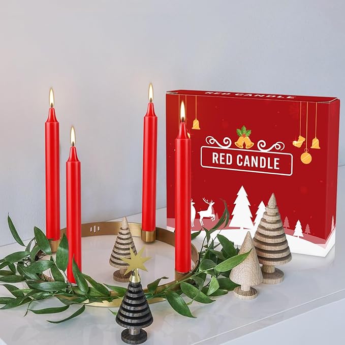 20PCS 4-inch Red Taper Candles for Decorative Use - Image 5