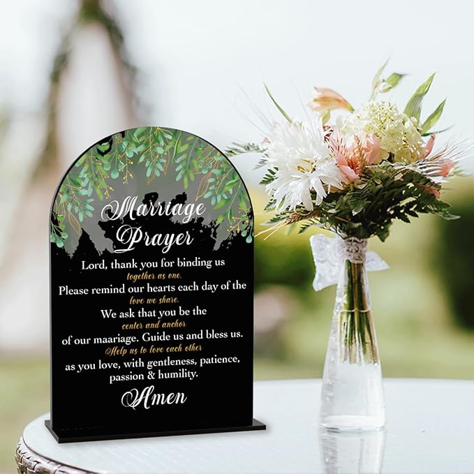 Black Marriage Prayer Sign, Wedding Engagement Bridal Shower Christian - Image 4