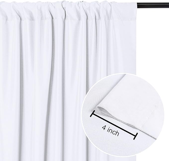 DWCN 10x10 FT White Backdrop Curtains - Image 3