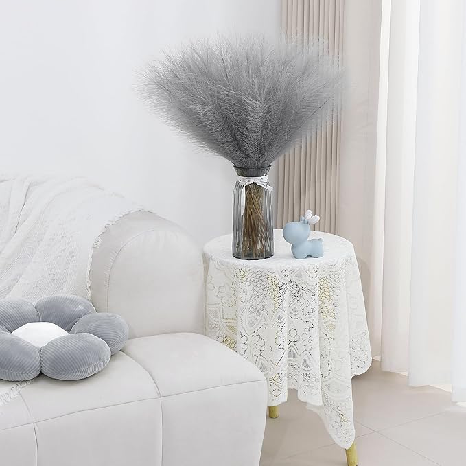 Grey Pampas Grass Decor 30 Pcs 21.7 Inch Faux Gray Pampas Grass Bulk Artificial - Image 5