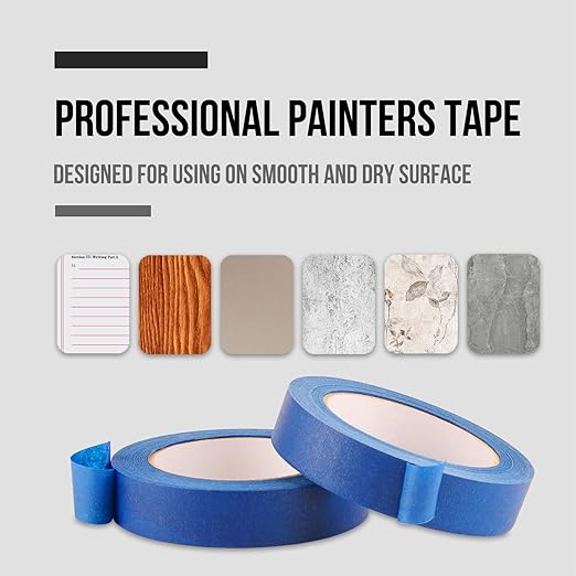 Lichamp 4 Pack Blue Painters Tape 1 inch - Image 2