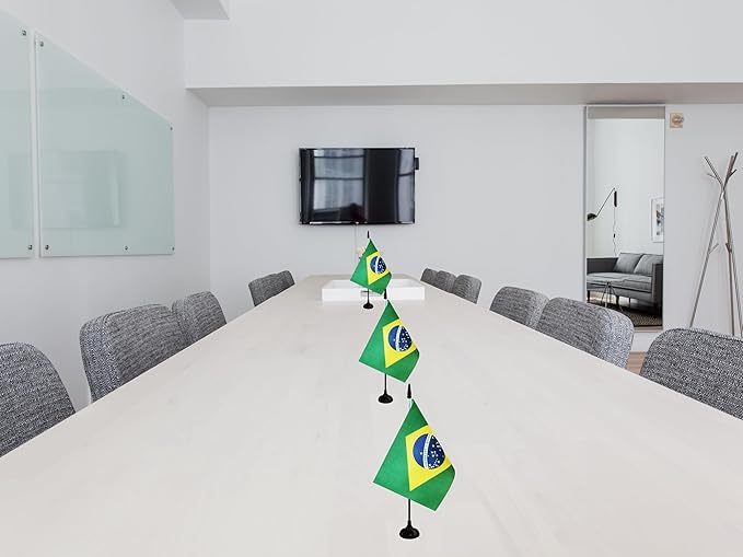 Brazil Desk Flag, 12 Pack Brazilian Table Office Flag - Image 5