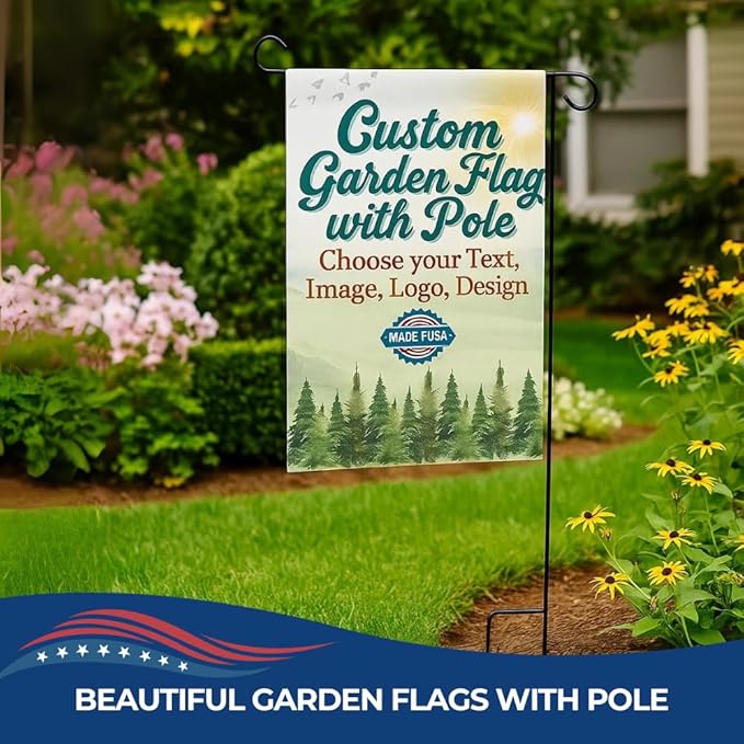 Custom Garden Flag with Pole Stand By DC – Personalized Garden Flags - Image 2