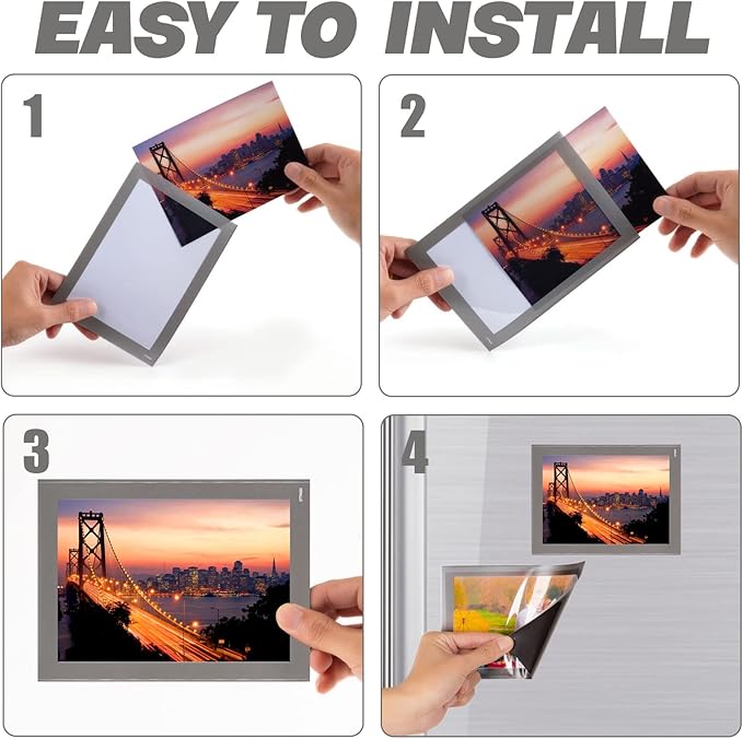 Magnetic Photo Frames with Sliver-Grey Border, Magnet Picture Frame - Image 5