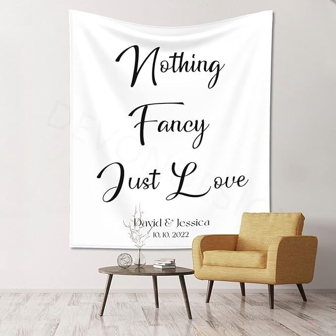 Nothing Fancy Just Love Backdrop, Custom Tapestry - Image 4