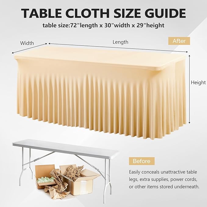 2 Pack Champagne Spandex Table Clothes - Image 3